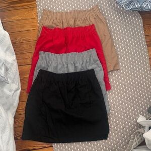 J. Crew Mini Skirt Collection - Black, Gray, Red, Tan